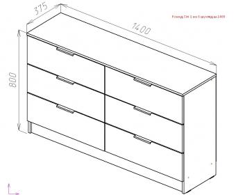 Комод City 1 6Ш 1400 foto 4