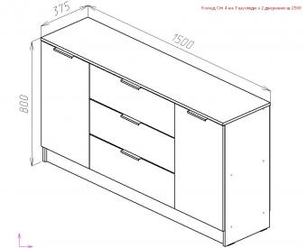 Комод City 4 2Д3Ш 1500 foto 5