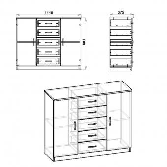 Комод-5+2 МДФ foto 7